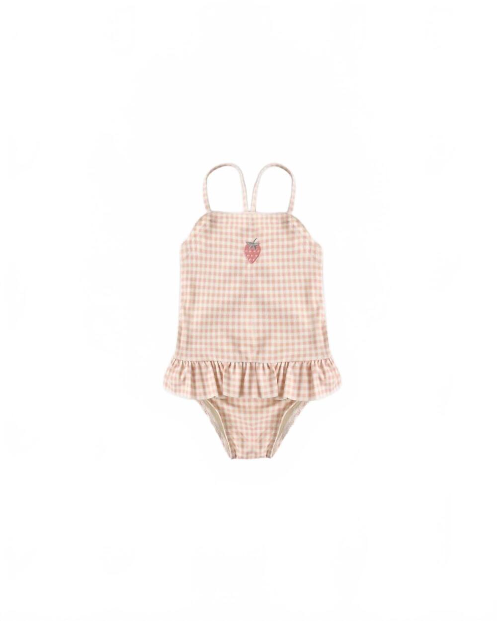 NEW RYLEE + CRU kids tori skirted one-piece in petal gingham